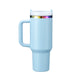 Edelstahl-Thermobecher mit Henkel, Pastellblau zu Irisierend, Leuchtend im Dunkeln (1,18 L)