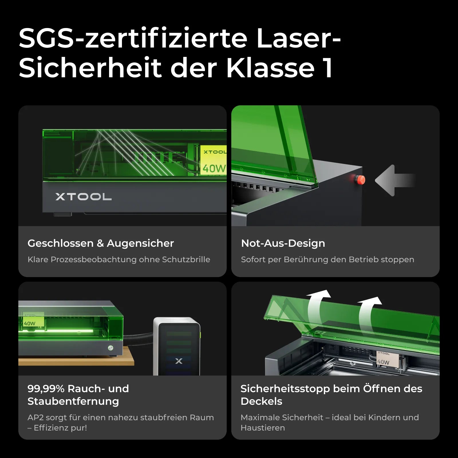 xTool S1 + 1064nm IR-Laserkit: Geschlossener Diodenlaser-Gravierer & Cutter