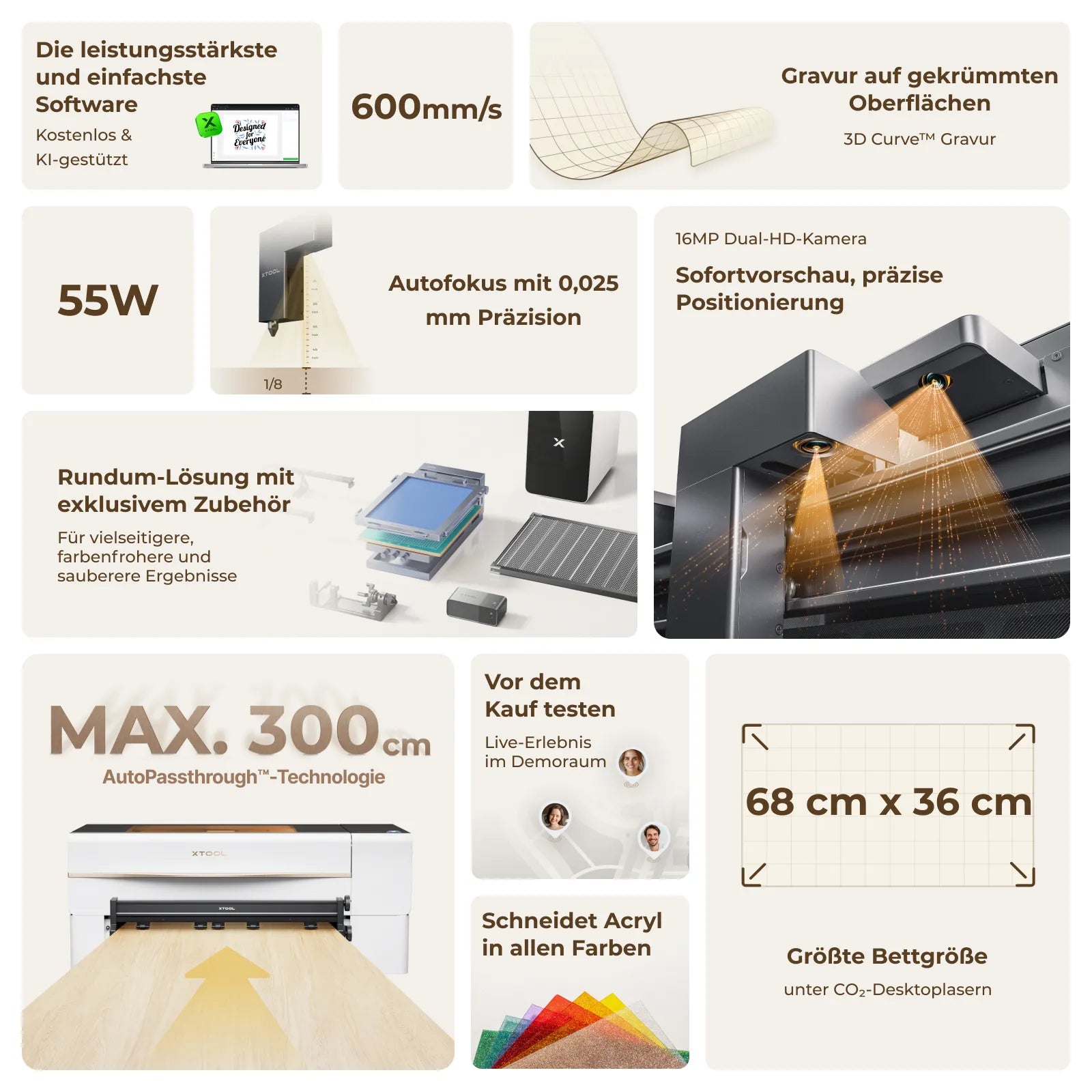 xTool P2S 55W Desktop CO2 Laser Cutter