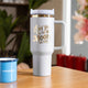 Hellblau-Grau bis Gold Edelstahl-Tumbler mit abnehmbarem Griff (40 oz)