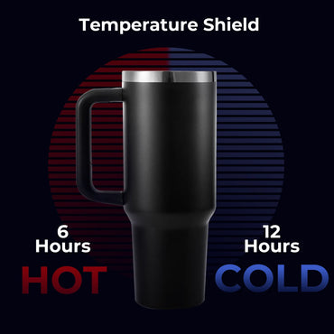 40oz Edelstahl-Tumbler mit Henkel, leuchtet im Dunkeln