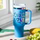 Tiefblau bis irisierender Edelstahl-Tumbler mit abnehmbarem Griff (40 oz)