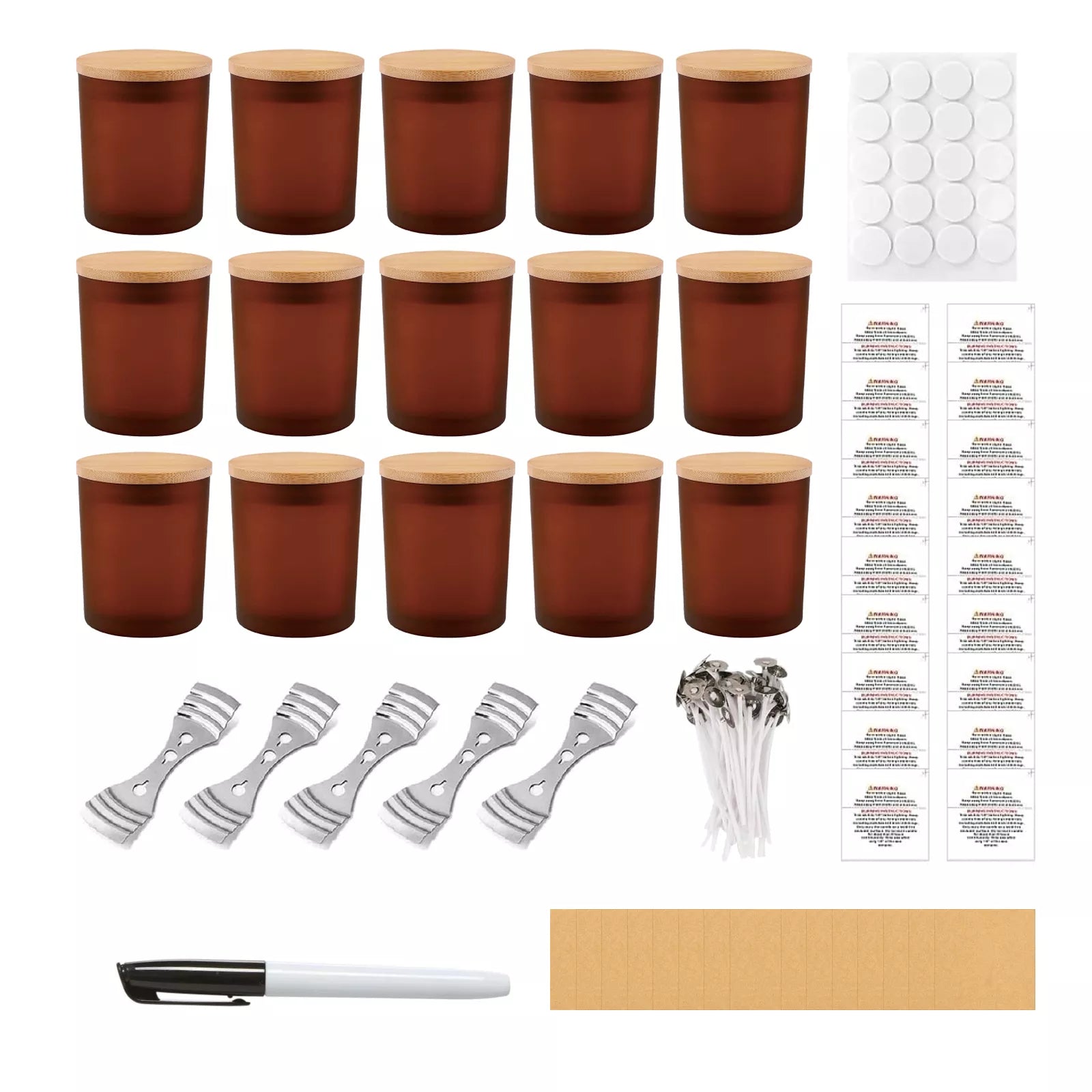 15-Pack 7oz Frosted Candle Gläser mit Herstellung Kits