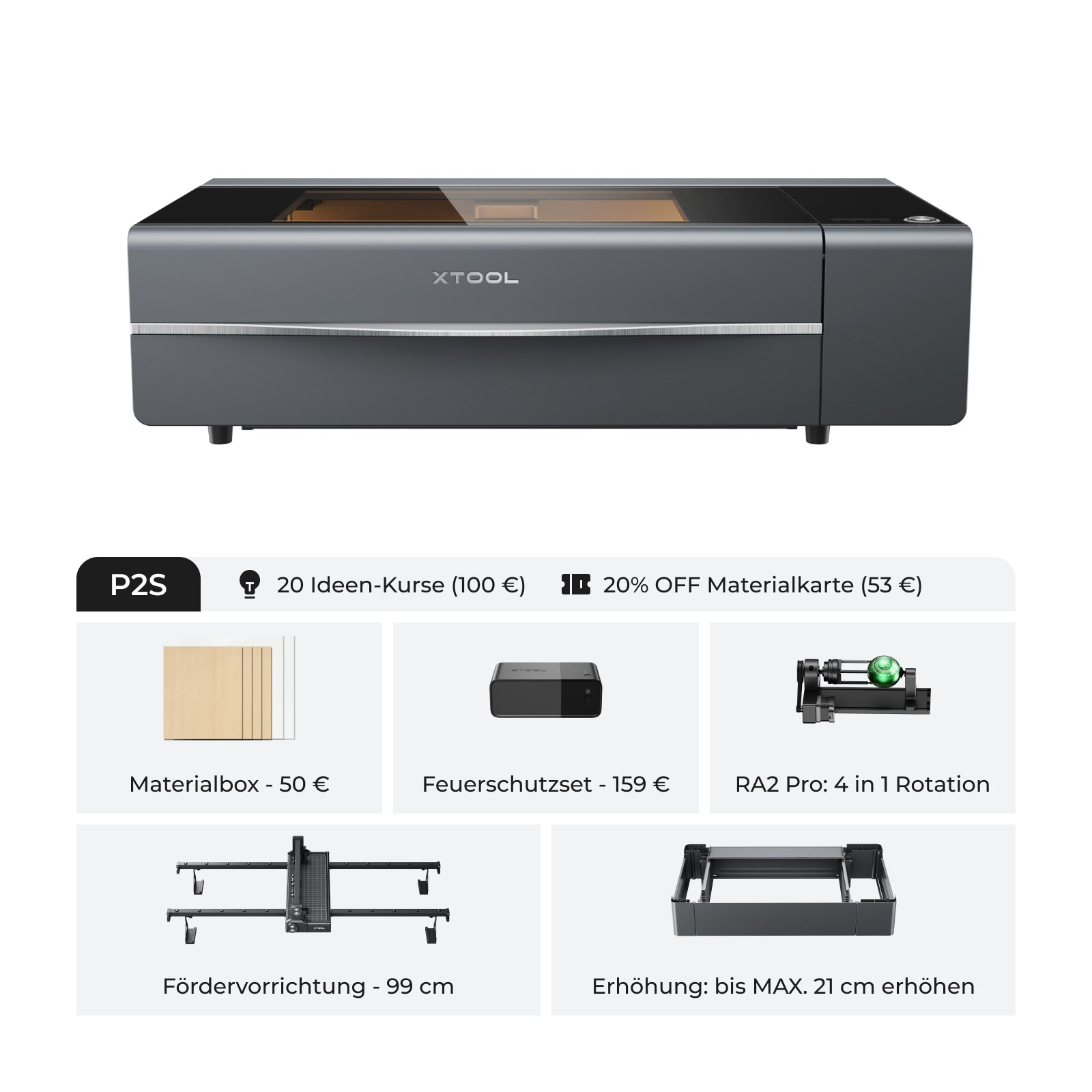 xTool P2S 55W Desktop CO2 Laser Cutter