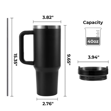 40oz Edelstahl-Tumbler mit Henkel, leuchtet im Dunkeln