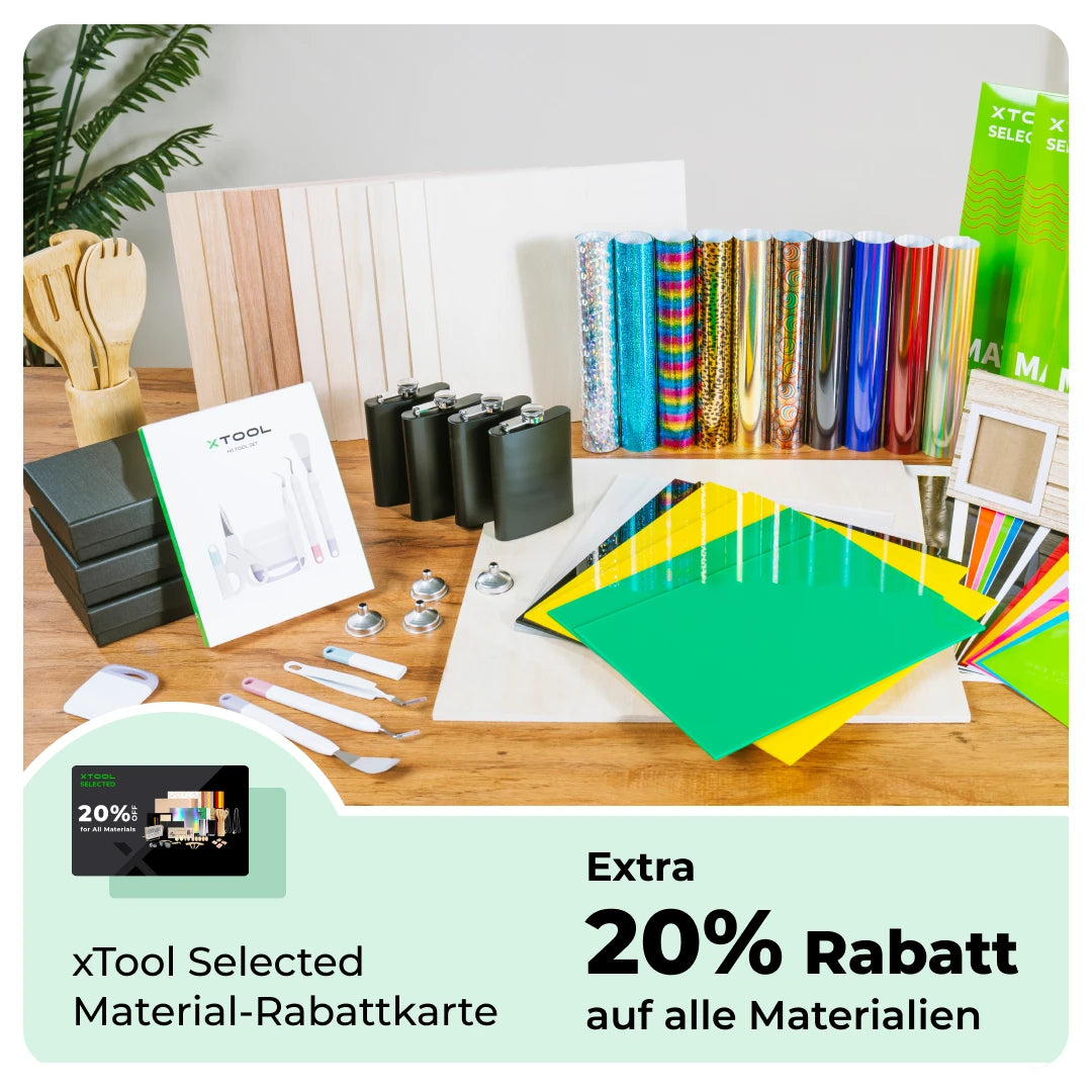 xTool Ausgewählte 20% Material-Rabattkarte