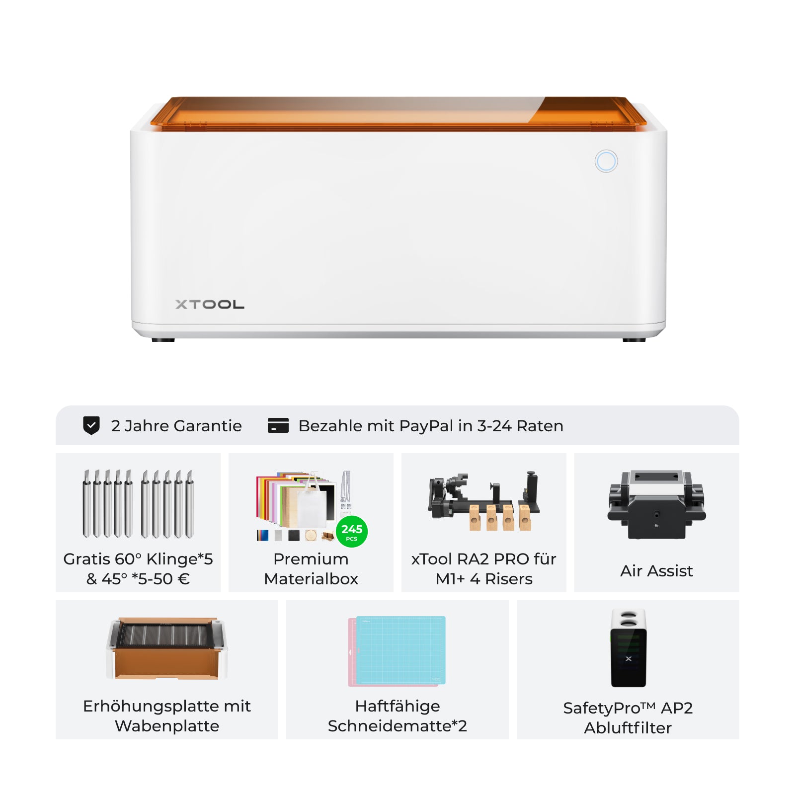 xTool M1 Desktop Hybridlaser mit integriertem Schneideplotter