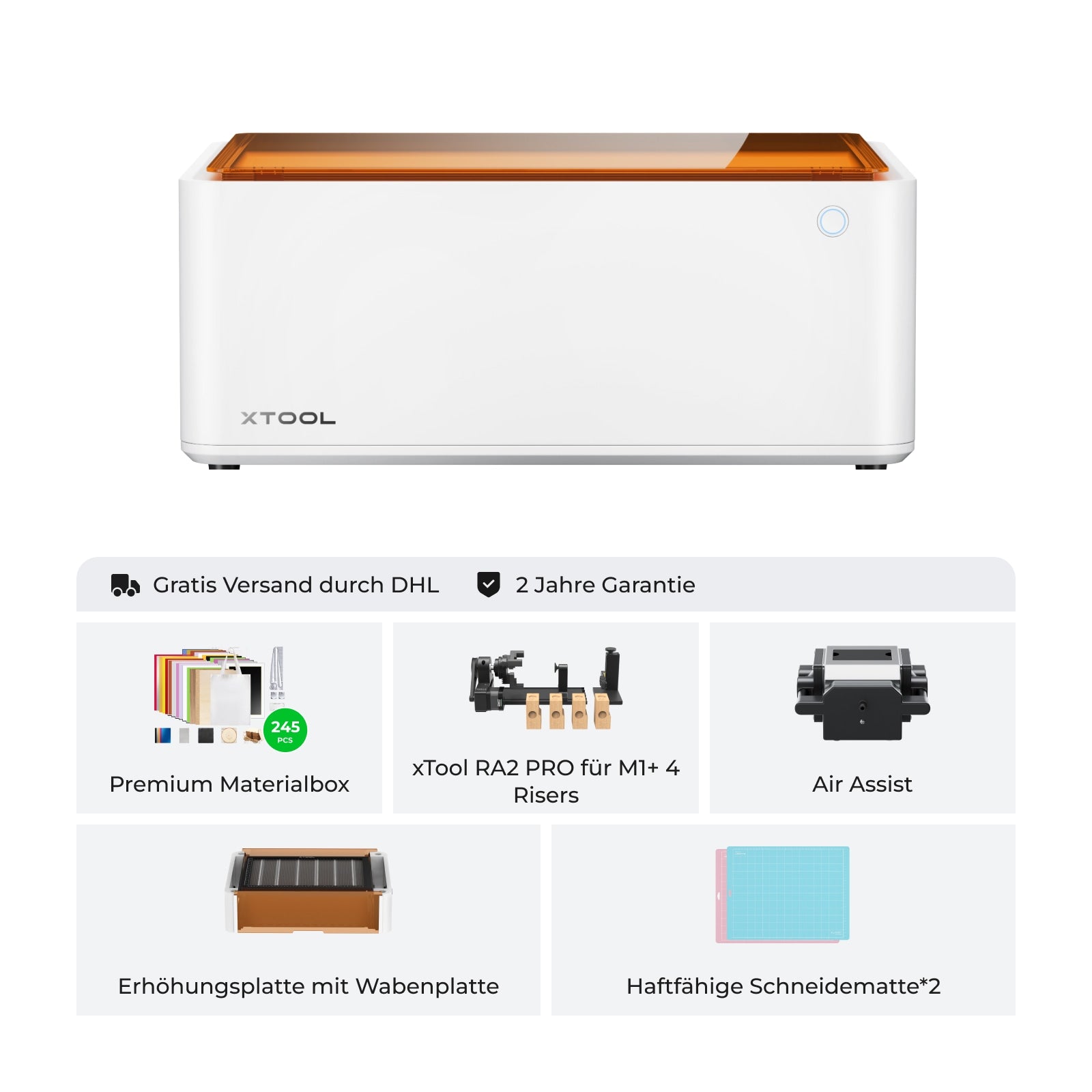 xTool M1 Desktop Hybridlaser mit integriertem Schneideplotter