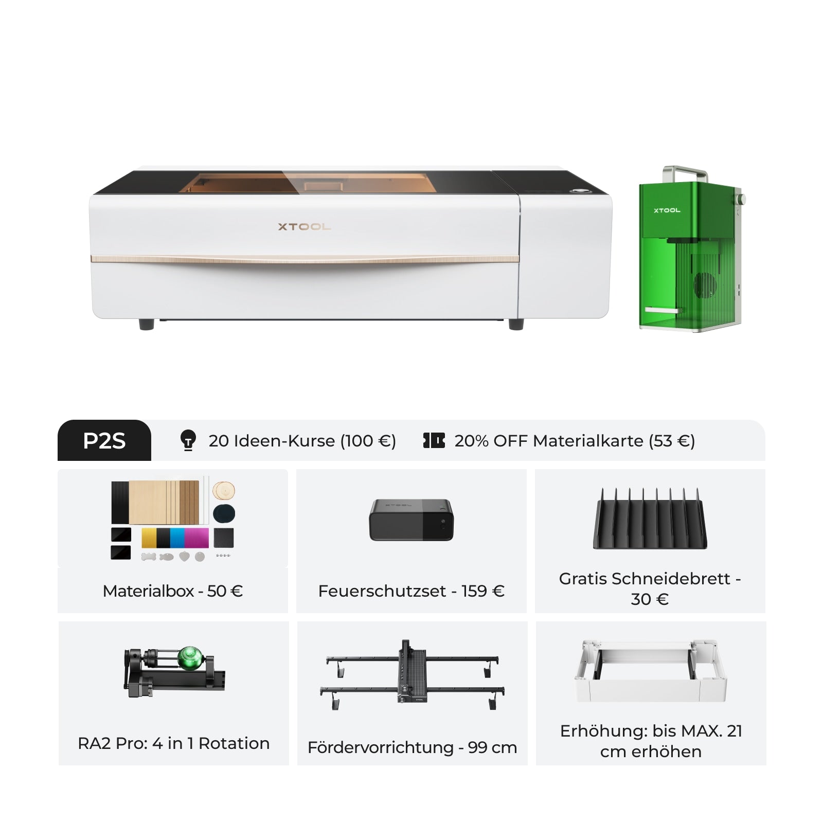 xTool P2S & P2 55W Desktop CO2 Laser Cutter