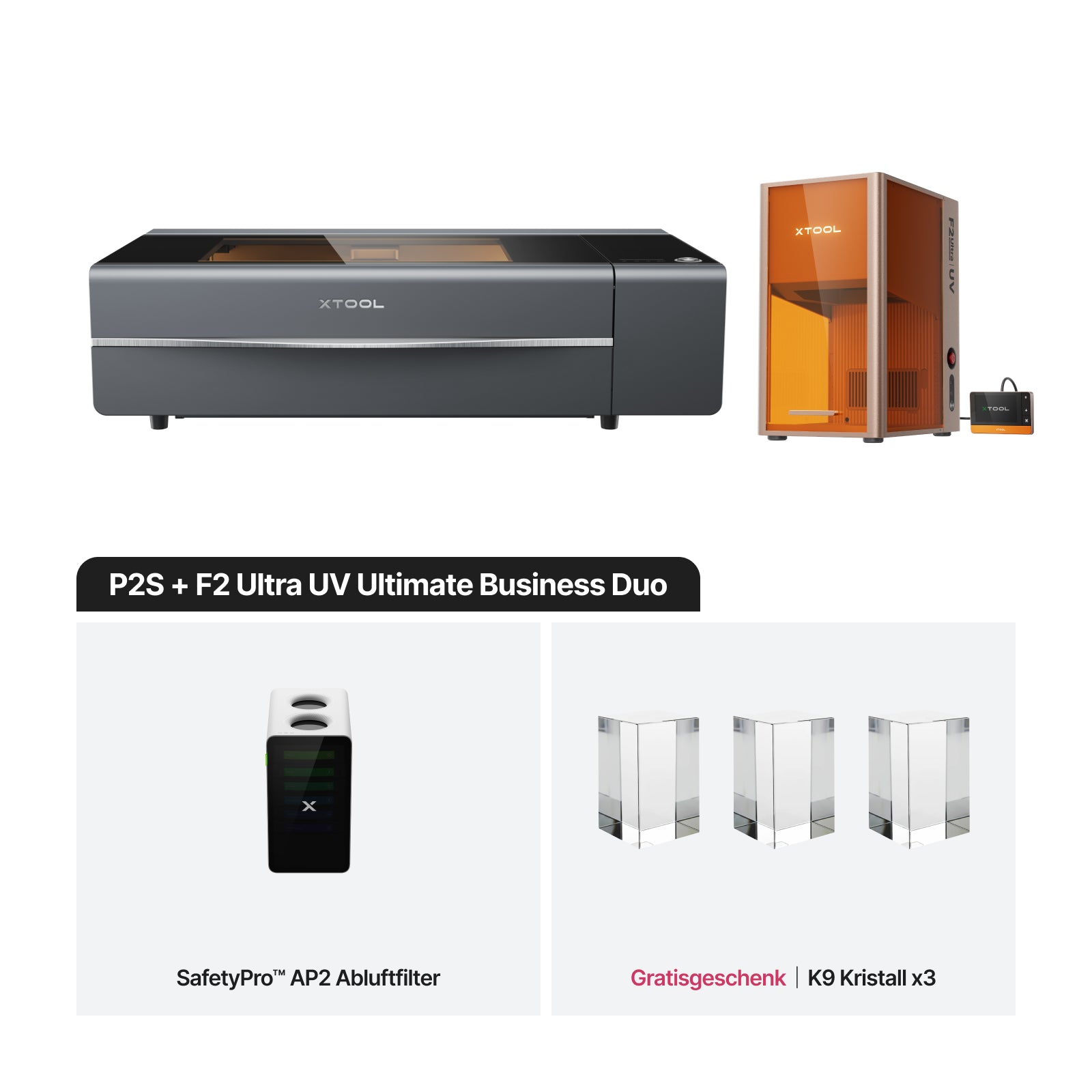 xTool P2S + F Serie Ultimatives Produktives Business Duo