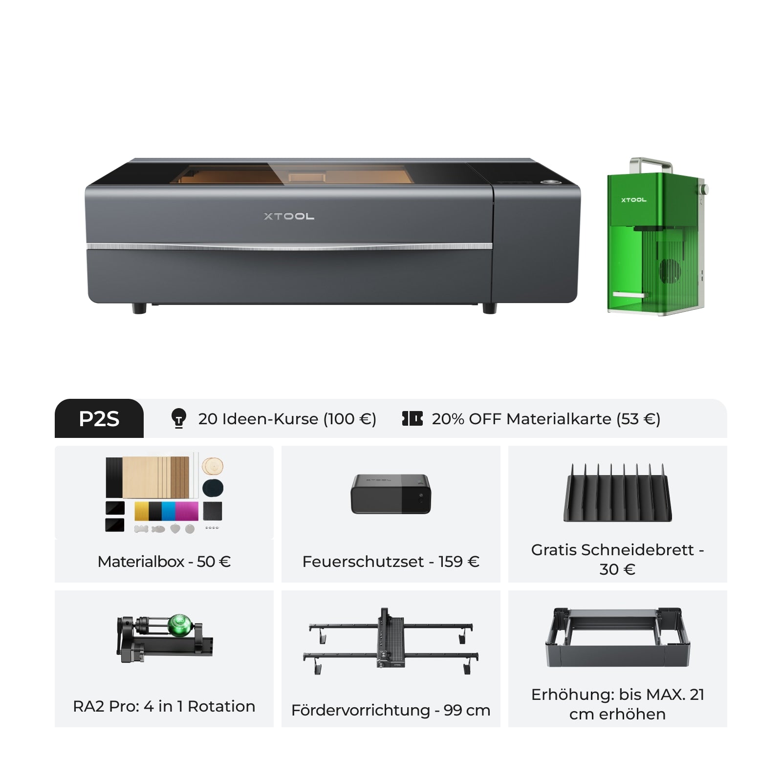 xTool P2S 55W Desktop CO2 Laser Cutter