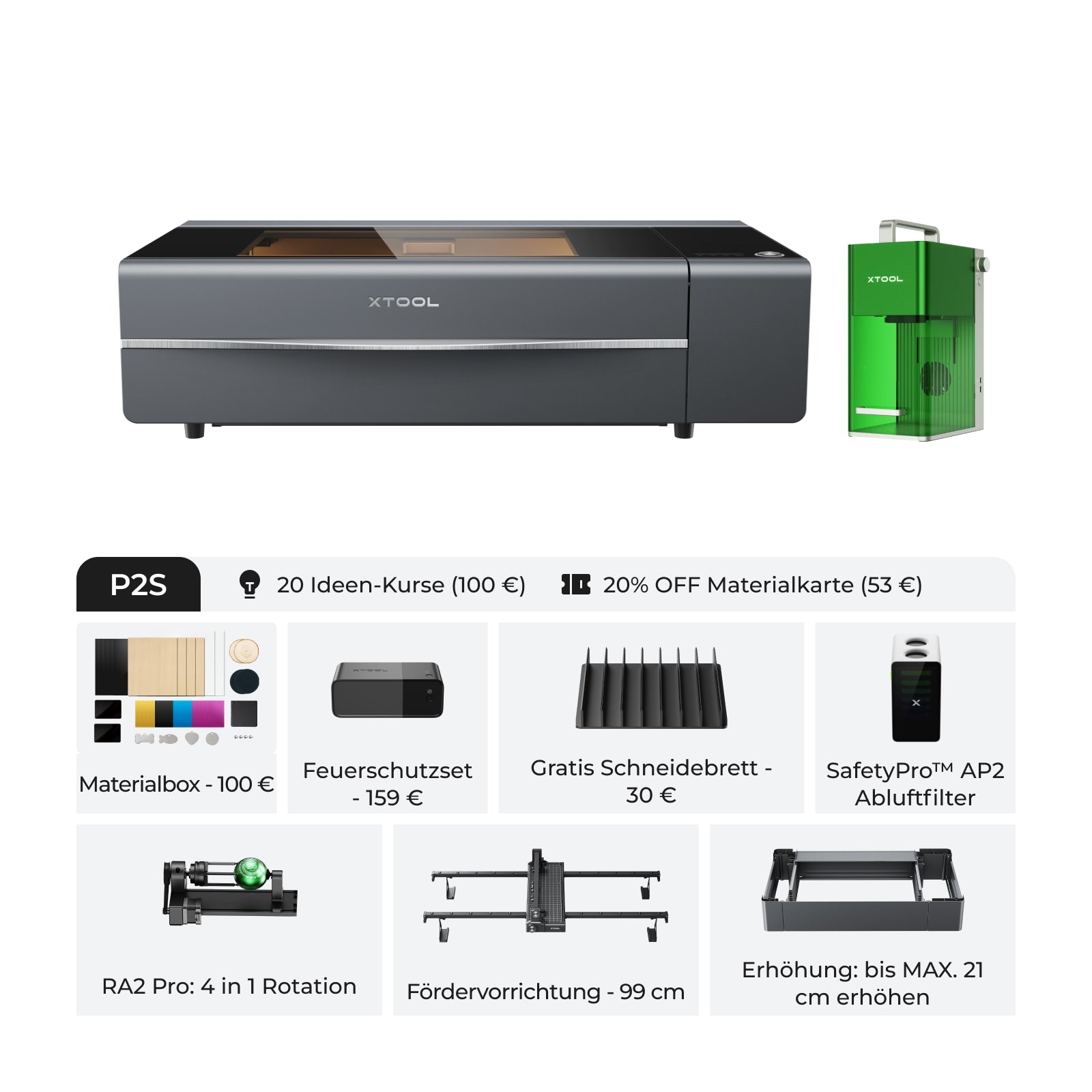 xTool P2 & P2S 55W Desktop CO2 Laser Cutter