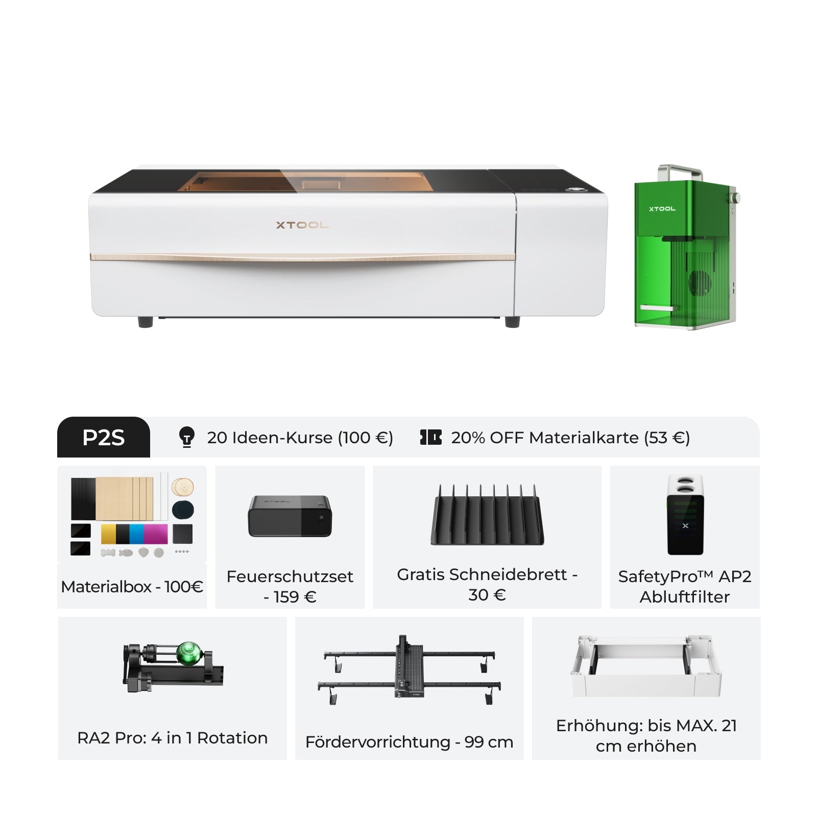 xTool P2 & P2S 55W Desktop CO2 Laser Cutter