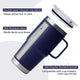 Marineblaues Edelstahl-Tumbler-Set mit Griff (591 ml)