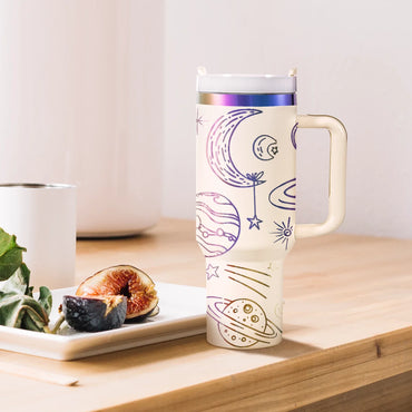 40oz Edelstahl-Tumbler mit Henkel, leuchtet im Dunkeln