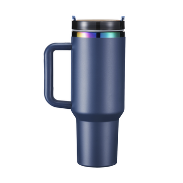 Marineblau bis Irisierend Edelstahl-Tumbler mit abnehmbarem Griff (40 oz)