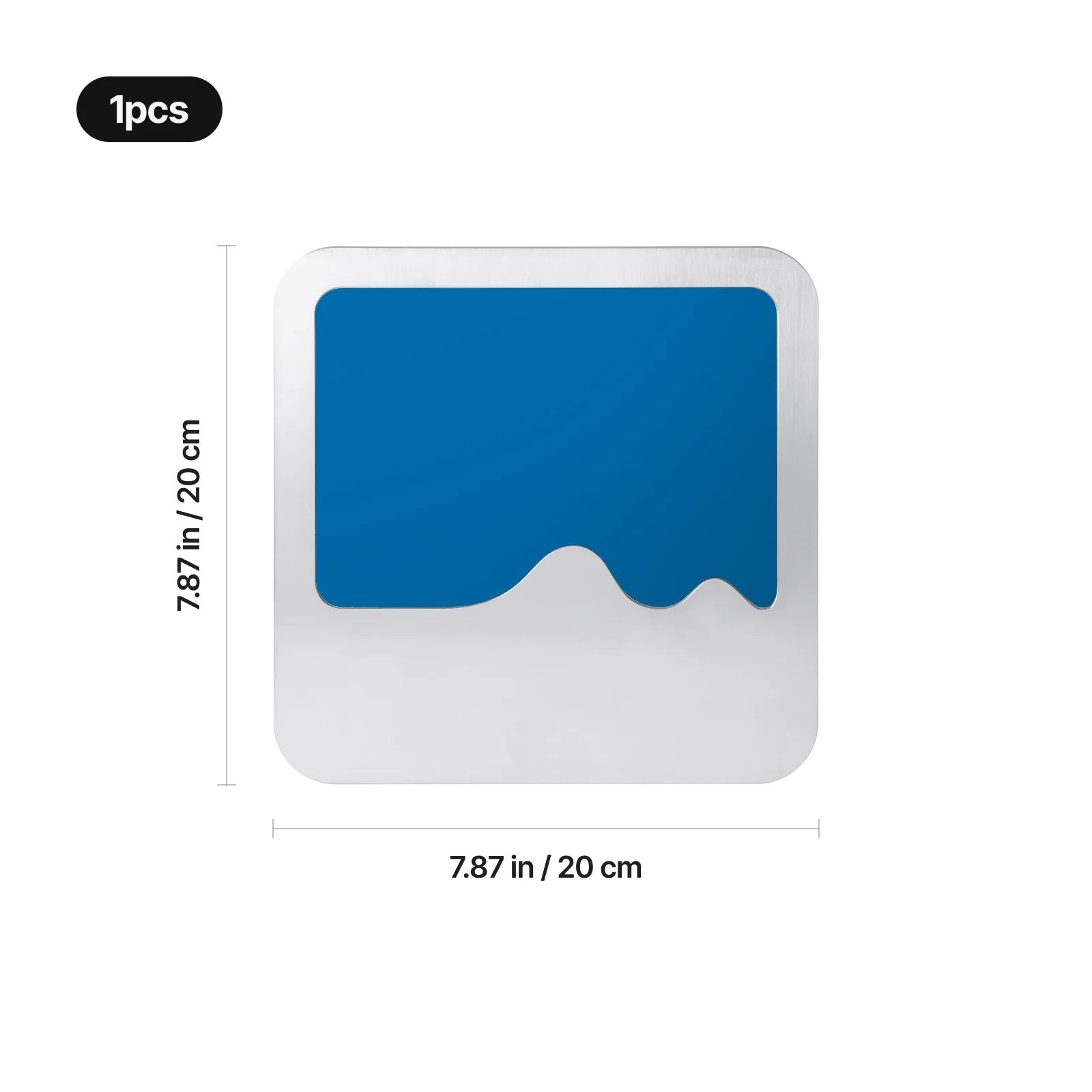 Blue and silver wavy metal award plaque 03