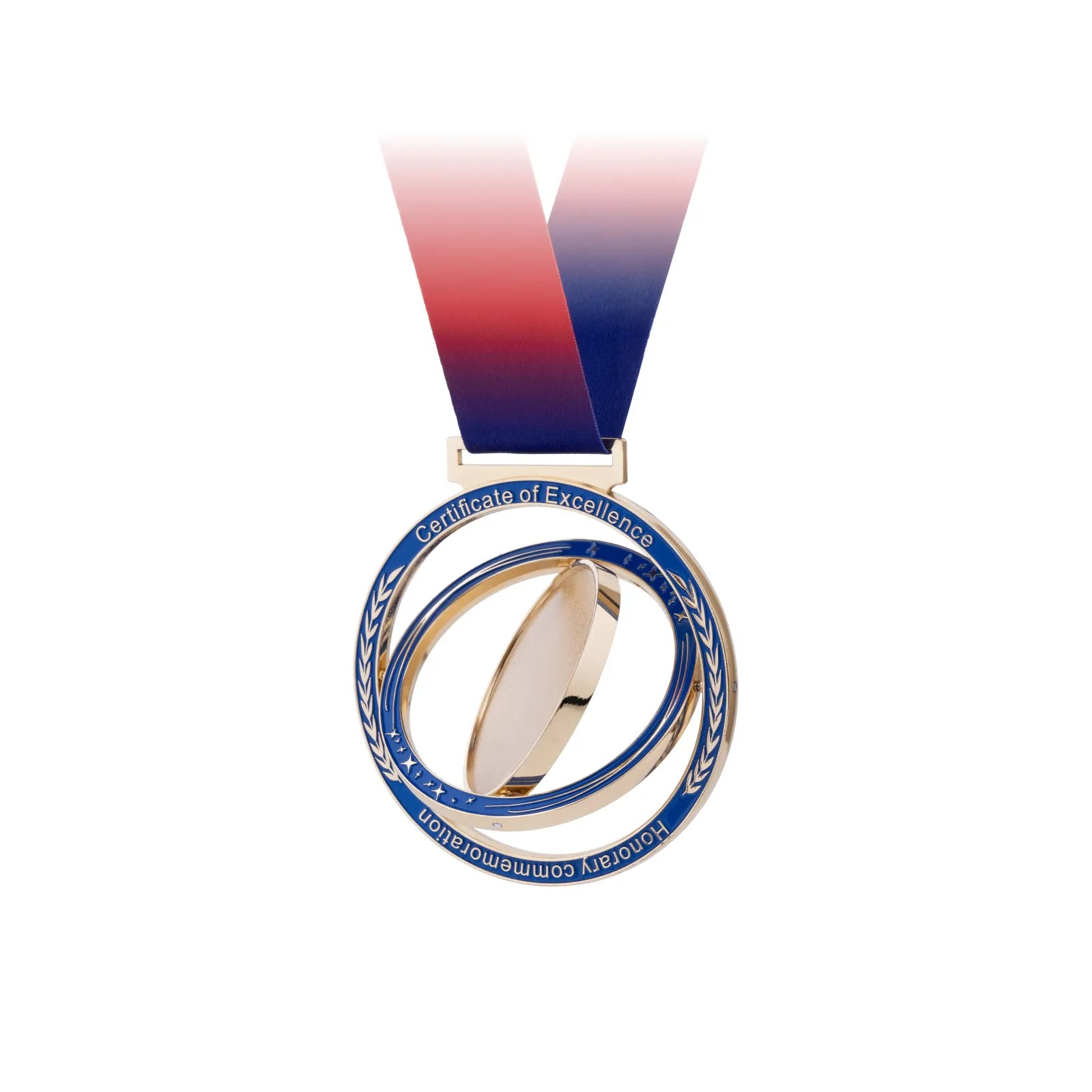 Double layer spinning metal medal 04