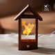 xTool Selected Hausförmiger LED-Lichtsockel aus Sapeli-Holz für rechteckigen K9-Kristall