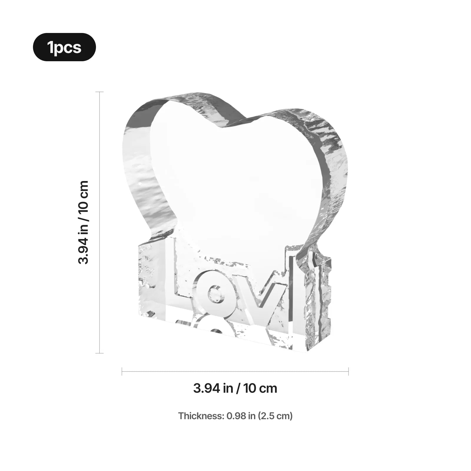 Ice edge heart shaped love k9 crystal 02