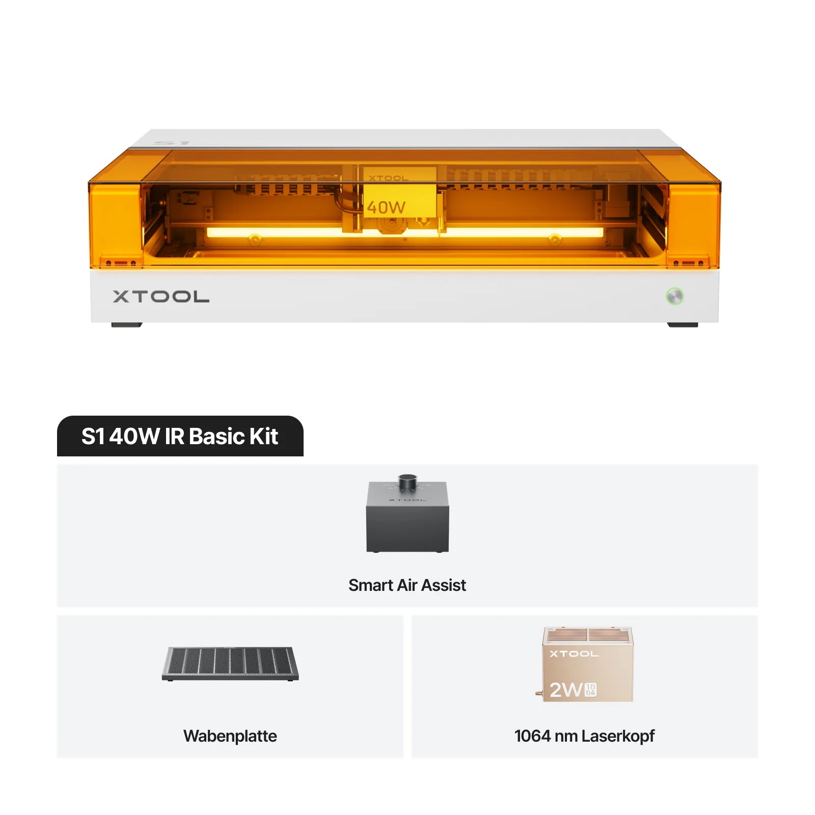 xTool S1 + 1064nm IR-Laserkit: Geschlossener Diodenlaser-Gravierer & Cutter