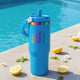 Edelstahl-Trinkbecher mit Griff und Strohhalm – 887 ml