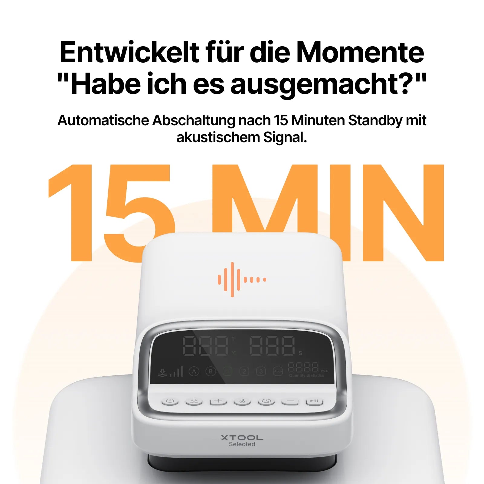 xTool Selected HP2 Auto-Heißpresse mit 38,1 × 38,1 cm Heizplatte.