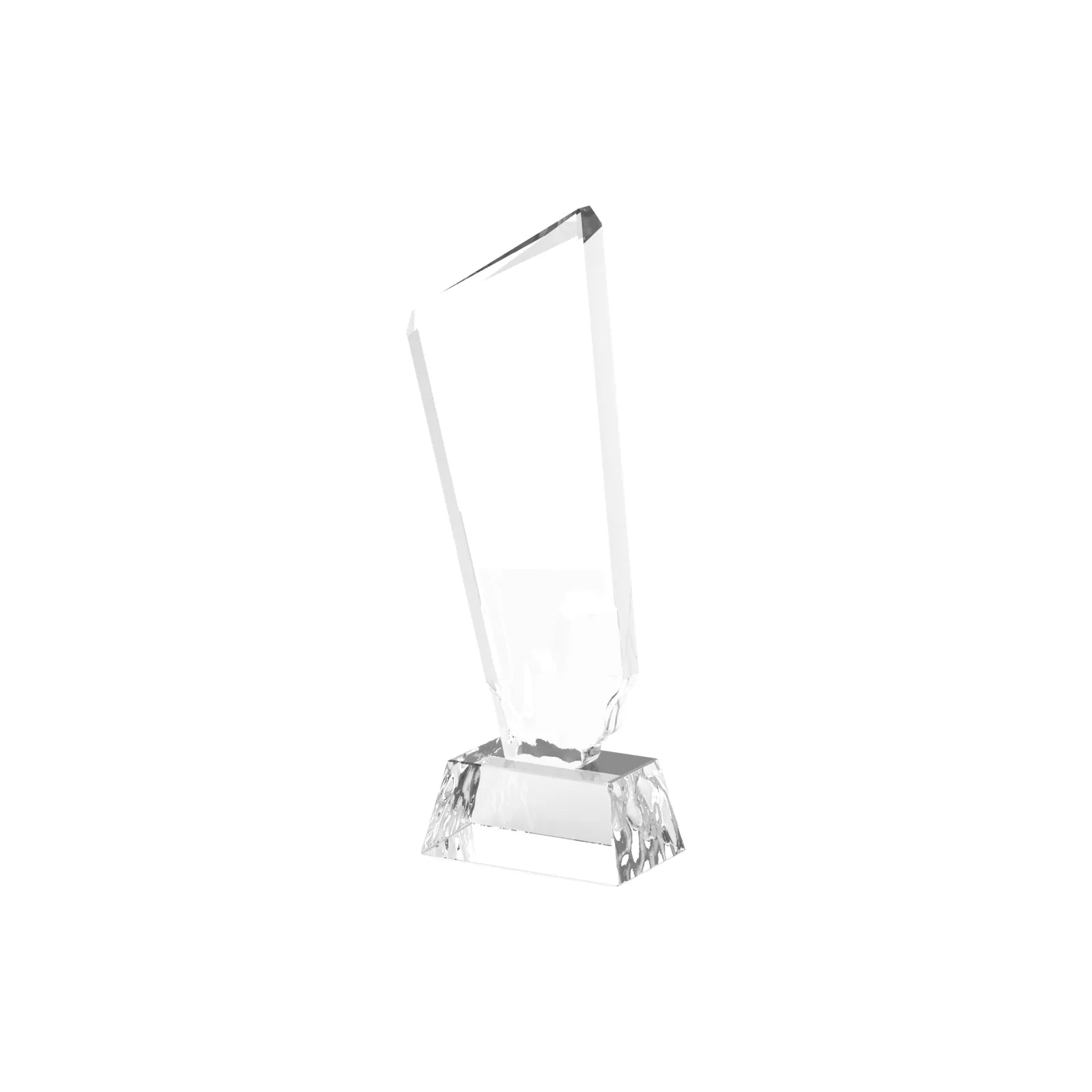 Slanted edge crystal trophy with engraved decoration 01
