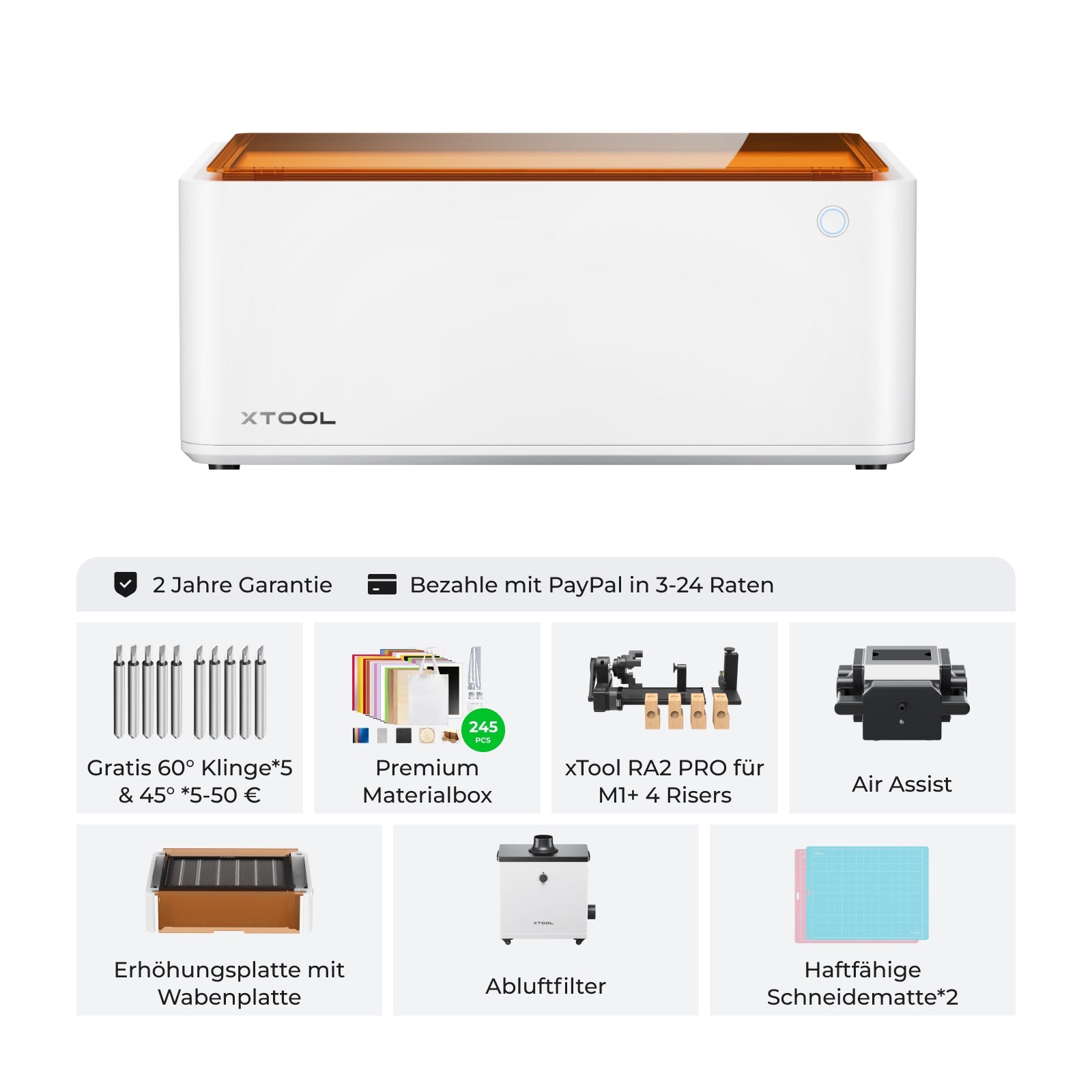 xTool M1 Desktop Hybridlaser mit integriertem Schneideplotter