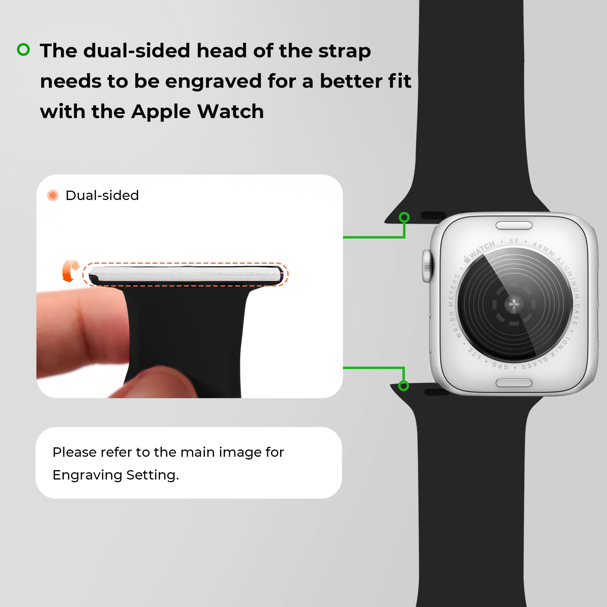 Silikon Apple Watch Armbänder mit laserbarer weißer Füllung