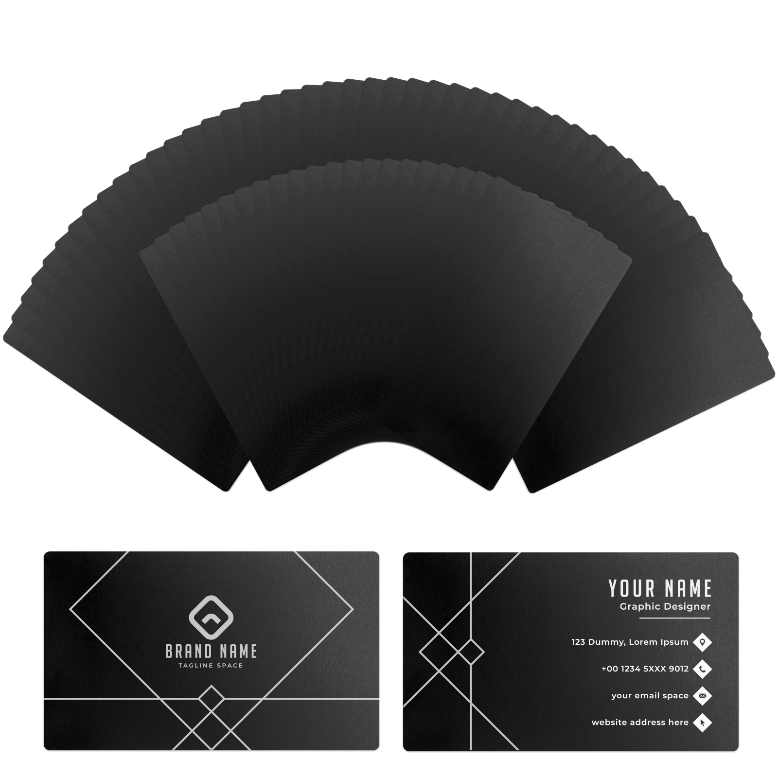 Visitenkarten aus schwarzem Metall (60 Stück)