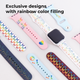 Silikon Apple Watch Armbänder mit laserbarer Regenbogenfüllung (neo)