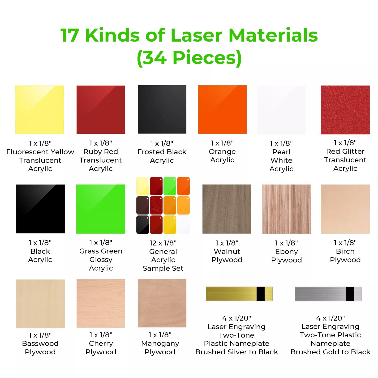 xTool S1 Laser Material Kit (34 Stk.)