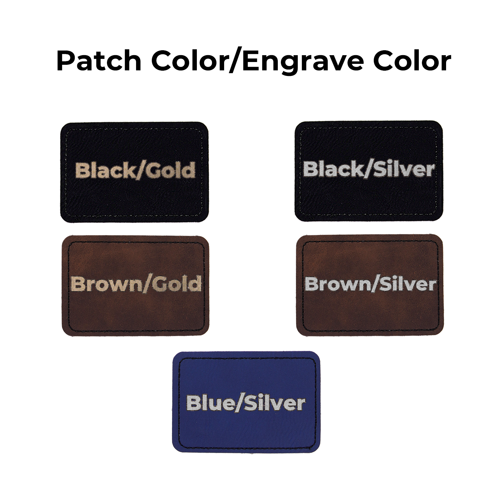 Laserable Leatherette Rectangular Patch (10 Stk.)